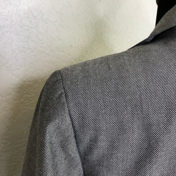 WHBM gray black ruffle collar button front blazer size Small - Picture 14 of 15